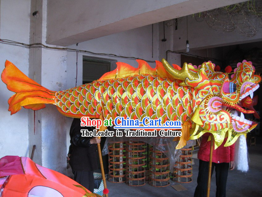 Traditional Chinese New Year Fish Dragon Dance Costumes Complete Set