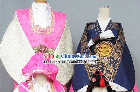 Traditional Korean Wedding Hanbok Dress for Couple