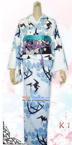 Traditional Japanese Princess Silk Kimono Set