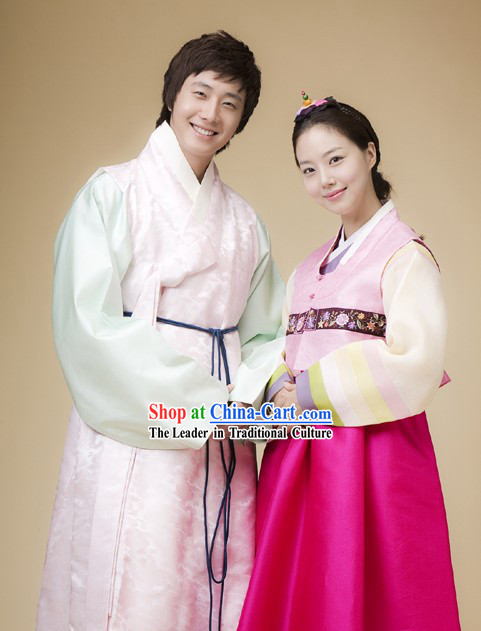 Korean Traditional Hanbok Dresses for Young Couple