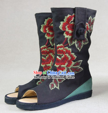 Chinese Embroidery Long Boots