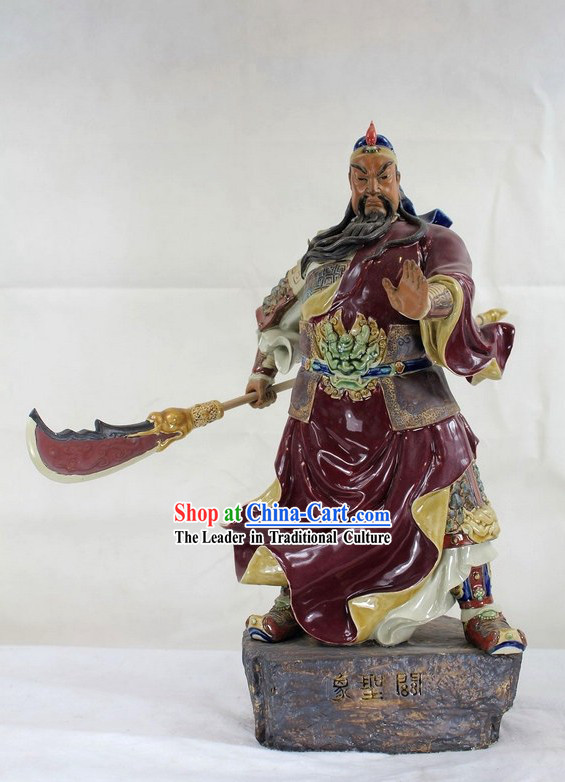 Guan Yu Hero Shiwan Ceramics Figurine
