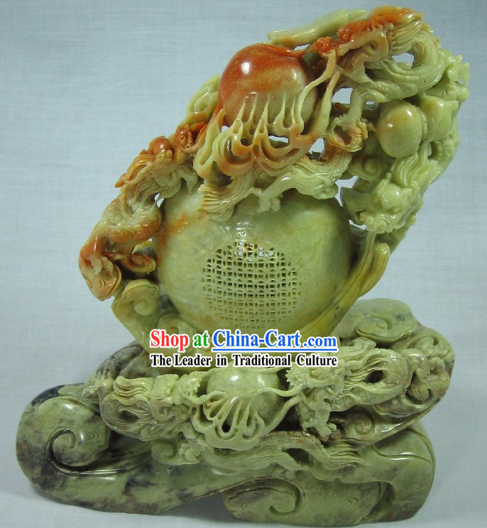 Supreme Chinese Natural Jade - Four Dragons Playing Ball