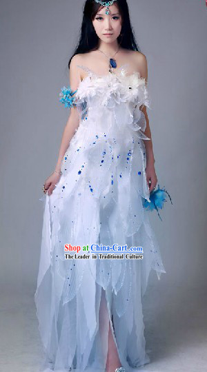 Ancient Chinese Moon Fairy Costumes and Headpiece