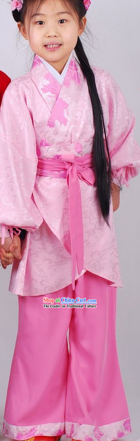 Traditional Chinese Pink Hanfu Clothing for Girls