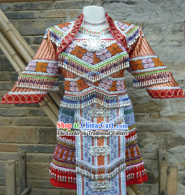 Traditional Handmade Chinese Miao Outfit for Women