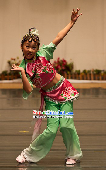 Chinese Classical Flower Dance Costume for Children