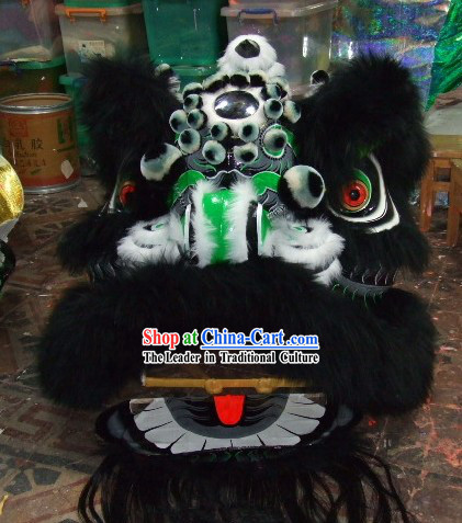 Supreme Black Wool Lion Dance Costume Complete Set