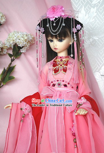 Chinese Ancient Princess Clothing and Wig Complete Set