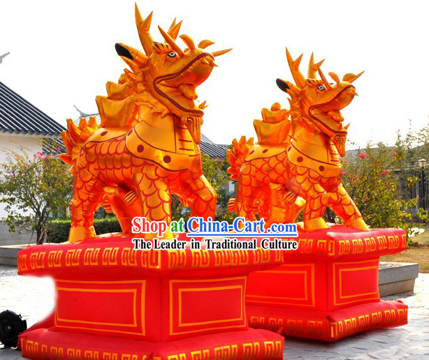Large Chinese Golden Opening Inflatable Kylin