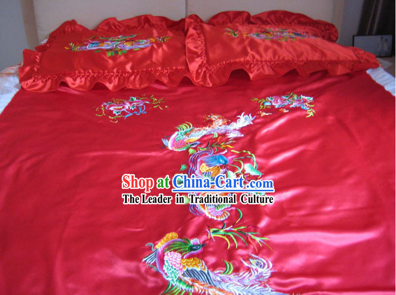 Chinese Classic Embroidery Silk Bedcover - Mandarin Ducks