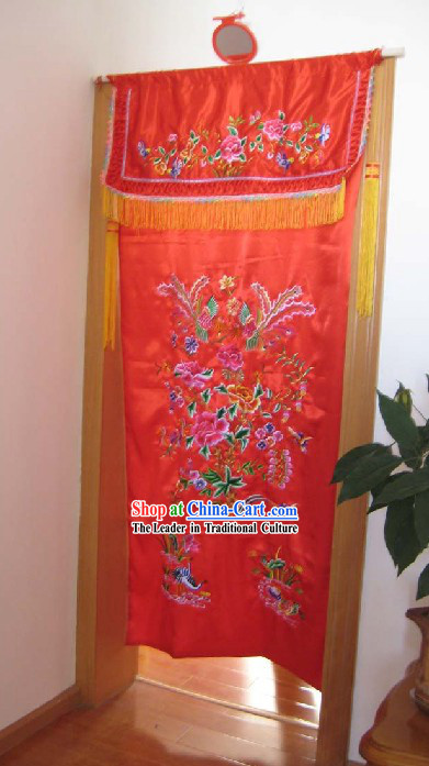 Tradiitonal Chinese Wedding Embroidered Portiere Complete Set