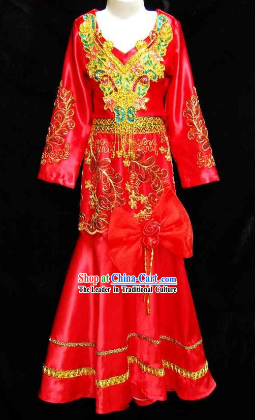 Thailand Red Dance Costume for Children