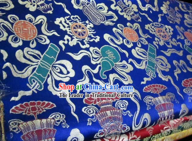 Traditional Chinese Lucky Eight Treasures Brocade Fabric