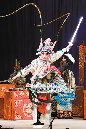 Peking Opera White Dragon Robe _Tuan Long Mang_ Zhou Yu Costumes