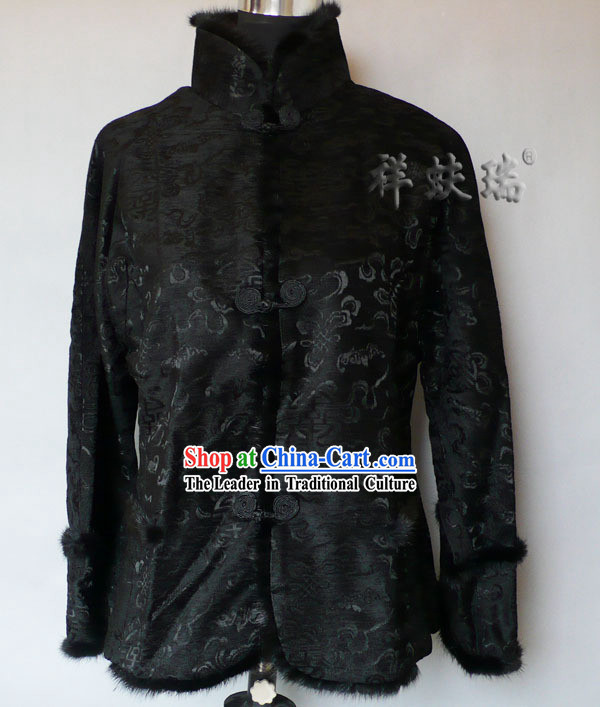Traditional Rui Fu Xiang Black Tang Suit for Women