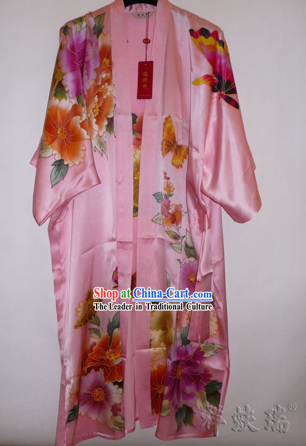 Rui Fu Xiang Hand Painted Butterfly Silk Gown for Women