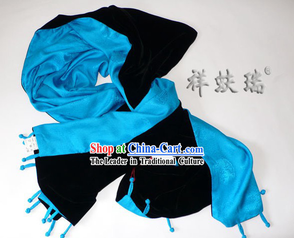 Chinese Peking Rui Fu Xiang Silk Double Sided Scarf