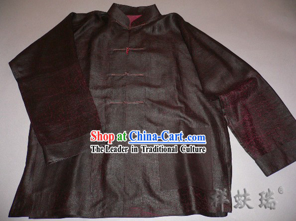 Famous Time-honored Rui Fu Xiang Watered Gauze Tang Suit for Men