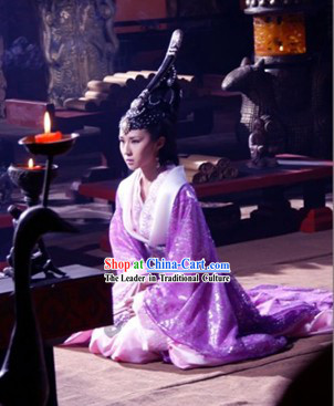 Chinese Qin Dynasty Qin Chao Qin Shi Huang's Empress Costumes and Headpiece Complete Set