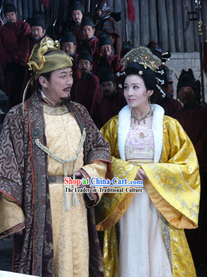 Tang Dynasty Emperor Li Shimin Costumes and Hat Complete Set