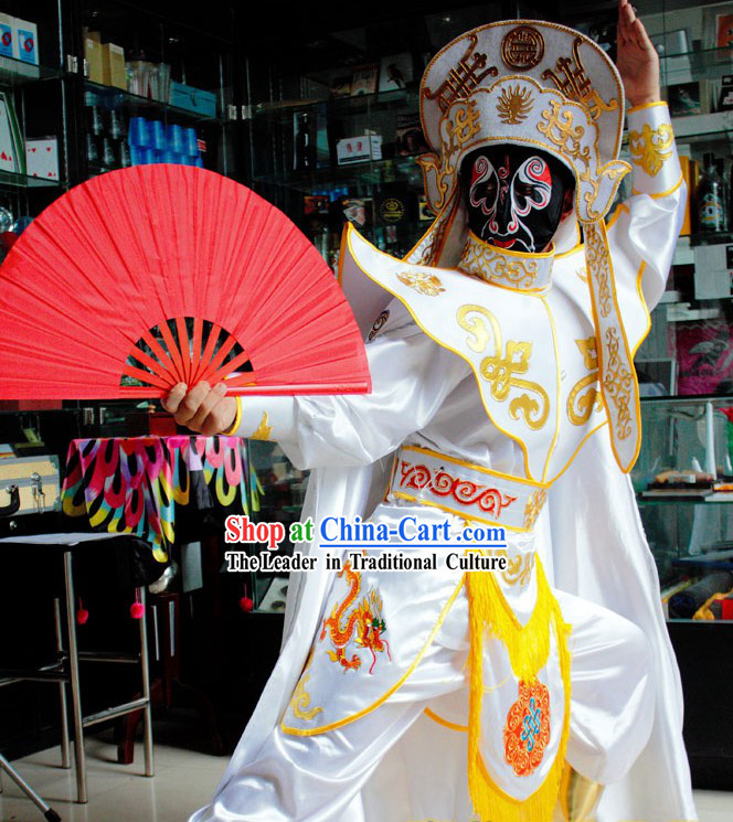 Chinese Mask-changing Magician Costumes Hat Masks Music CD and Teaching DVD Ccomplete Set