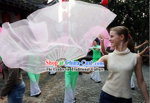 Long Chinese White Dance Fan