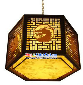 Chinese Classical Wooden Dragon Hanging Lantern