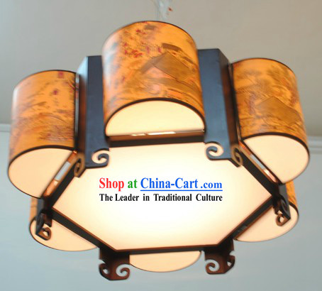 Chinese Classical Qing Ming Shang He Tu Ceiling Lantern