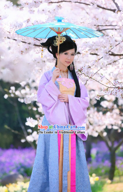 Chinese Qin Dynasty Beauty Costumes Complete Set