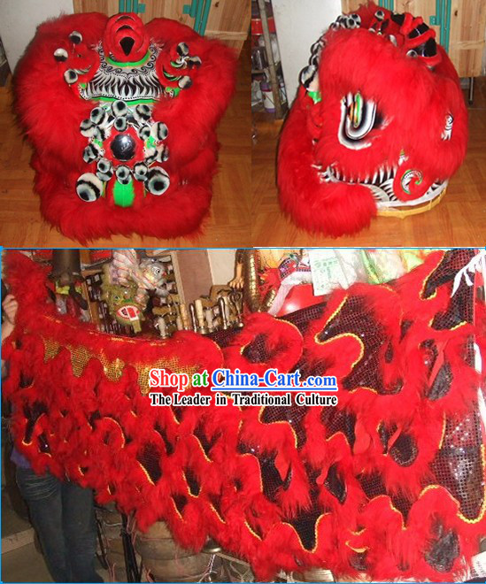 Company Opening Lucky Guan Gong Lion Dance Costume Complete Set