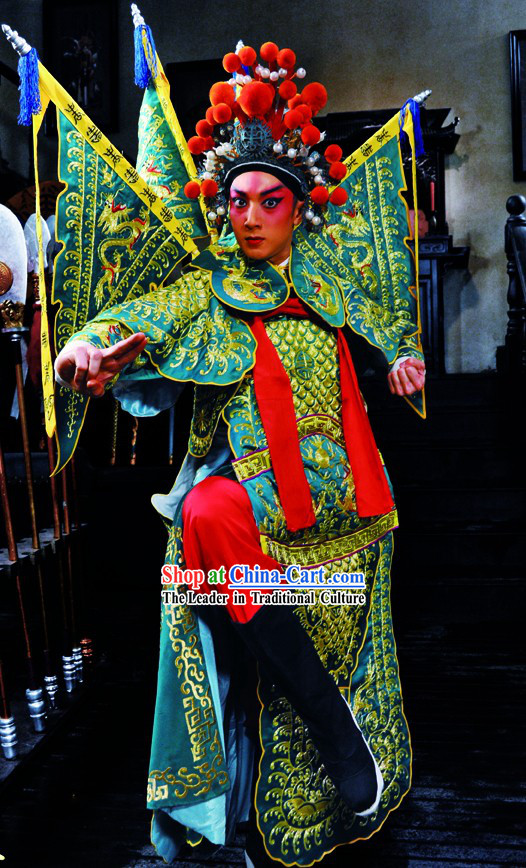 Peking Opera Da Kao General Armor Costumes Complete Set for Men