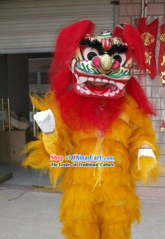 Top One Person Long Yak Fur Lion Dance Costume Complete Set