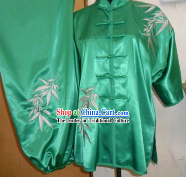 Traditional Chinese Silk Bamboo Kung Fu Uniforms for Men