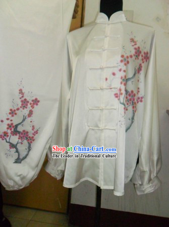 Chinese Winter Plum Blossom Silk Kung Fu Clothes Set