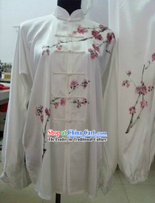 Chinese Winter Plum Blossom Silk Kung Fu Clothes Set