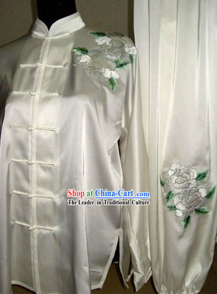 Chinese National Flower Tai Chi Silk Clothes