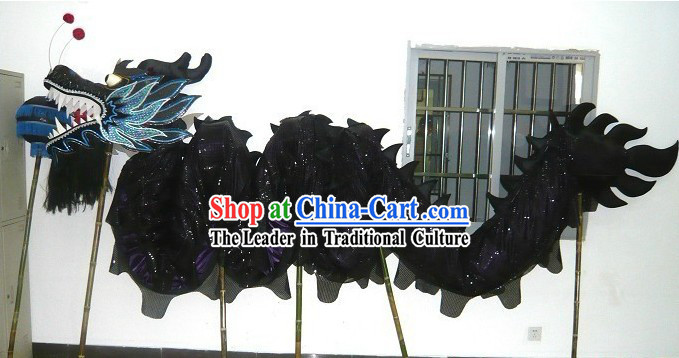 Black Peking Dragon Head and Dance Body Tail Complete Set