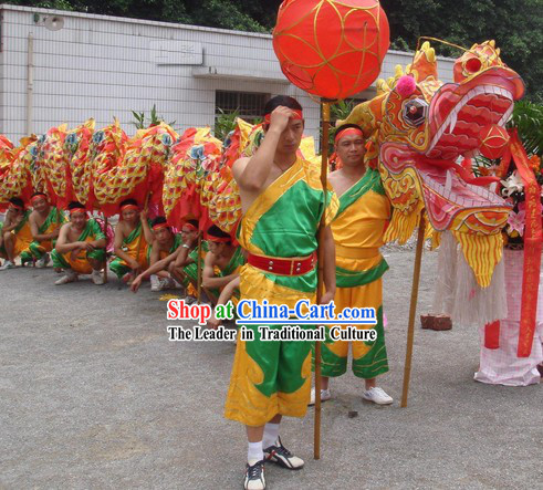 Chinese National Dragon Dancing Costumes Complete Set