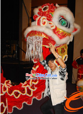 Opening Ceremony and Lunar New Year Parade Red Lion Dance Costumes Complete Set for Kids