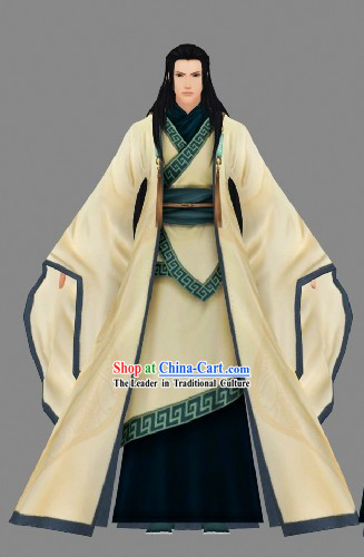 Chinese Classic Han Fu Clothing Complete Set for Men
