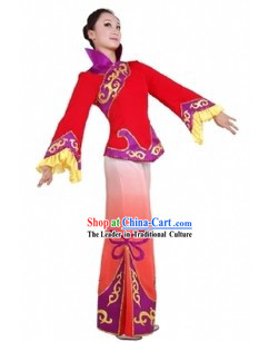 Chinese Han Ethnic Handkerchief Dancing Costume for Women