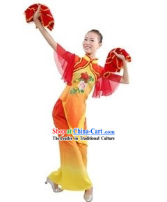 Chinese Han Ethnic Fan Dancing Costume for Women