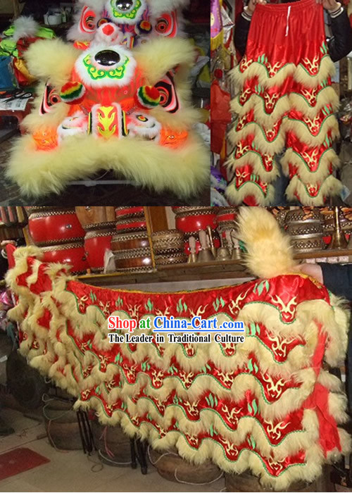 Fluorescent Glowing in Dark Grand Opening Celebration Lion Dance Costumes Complete Set