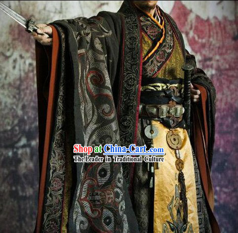 Ancient Chinese Han Dynasty Liu Bang Emperor Costumes Complete Set
