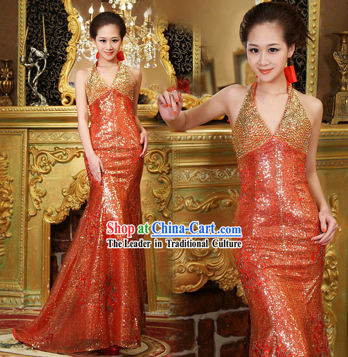 Traditional Chinese Wedding Evening Dress for Brides