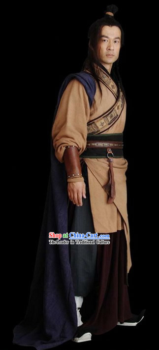 Ancient Chinese Qin Dynsaty Period Xiang Yu Hero Costumes Complete Set for Men