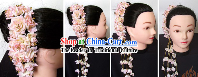 Traditional Thailand Pink Flower Hair Accessories