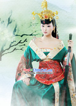 Ancient Chinese Empress Costume and Headwear Complete Set for Women