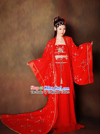 Ancient Chinese Wedding Dress and Hair Accessories